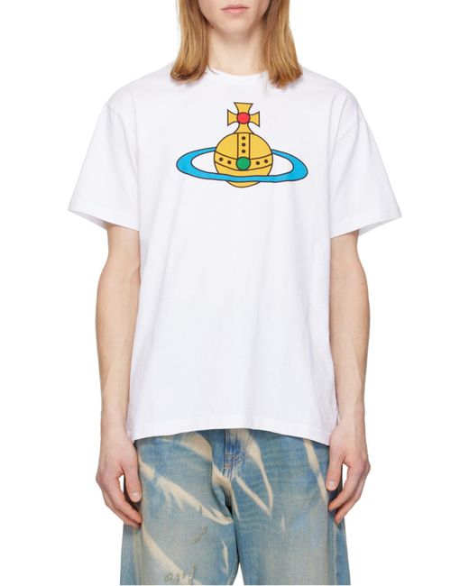 Vivienne Westwood White Oversized Orb T-Shirt for men