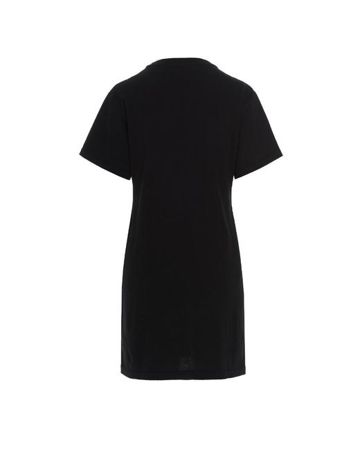 Moschino Black Round Neck Short-Sleeved Dress