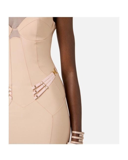 Elisabetta Franchi Multicolor Sheer Panel Corset Dress