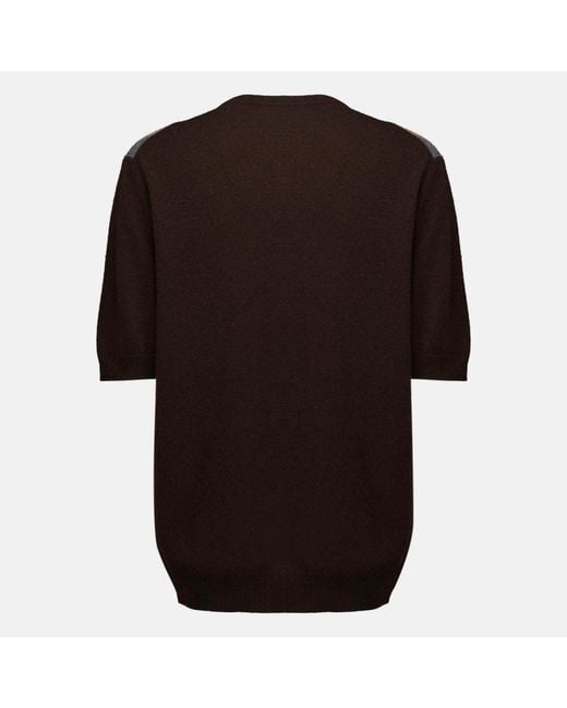 Prada Black Argyle-Knit Sweater
