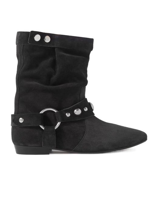 Isabel Marant Black Stania Slip-On Ankle Boots