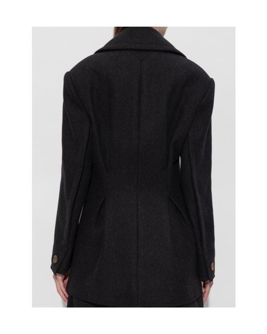 Lanvin Black Double-Breasted Tailored Coat