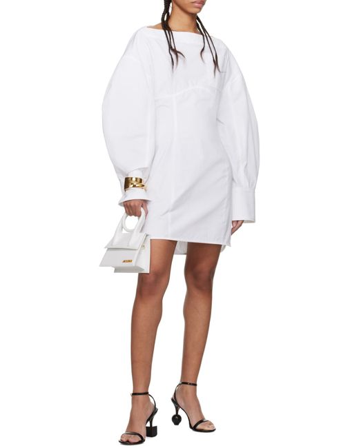 Jacquemus White Le Chiquito Noeud Coiled Handbag