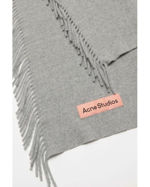 Acne Gray Fringed-Edge Scarf for men