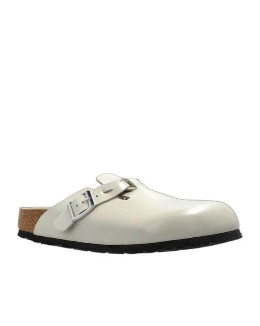 Birkenstock White Boston Buckle Sandals