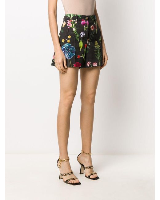 Moschino Green Floral Print Shorts