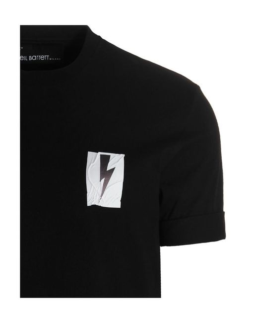 Neil Barrett Black Logo Short-Sleeved T-Shirt for men