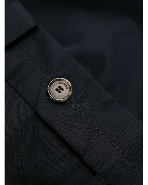 KENZO Blue Ankle-Exposed Casual Pants for men