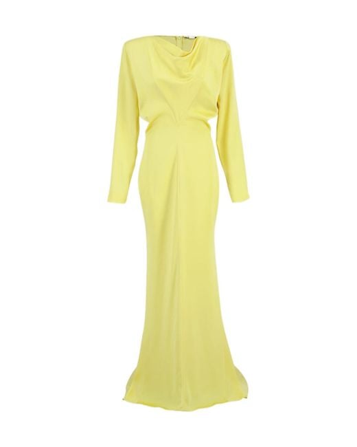 Stella McCartney Yellow Cowl-Neck Maxi Dress
