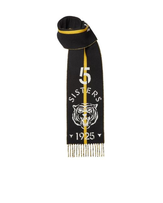 Fendi White And Wool And Cashmere 5 Sisters Scarf
