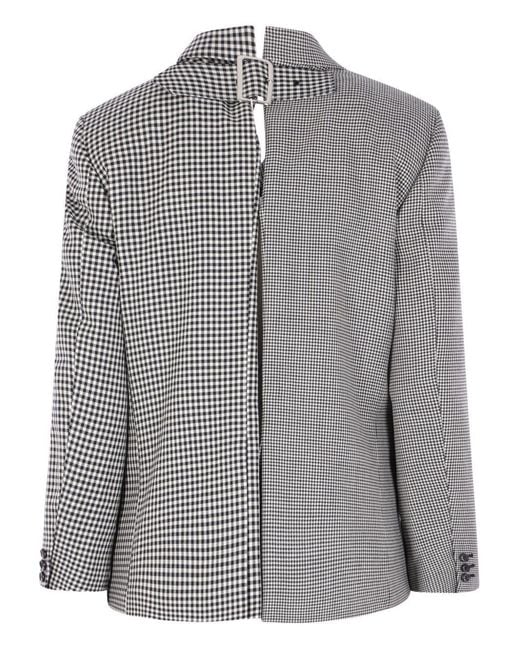 Comme des Garçons Gray Checkered Suit Jacket