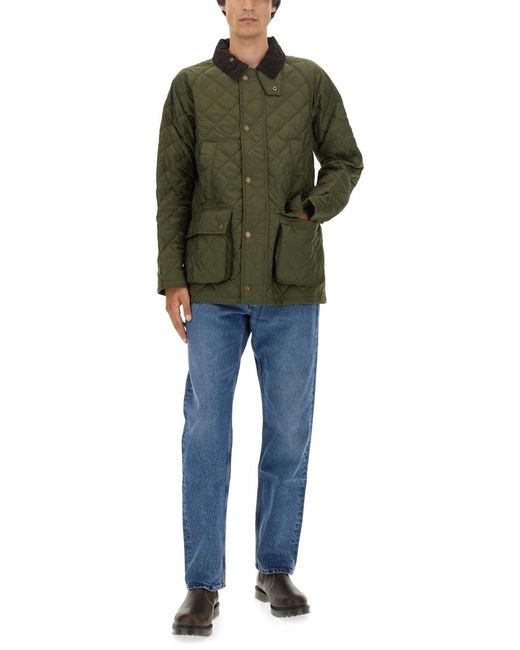Barbour Green Long Sleeved Quilted Jacket for men