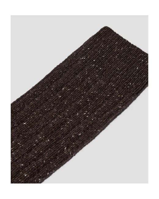 Norse Projects Black Wool Blend Ribbed Socks for men