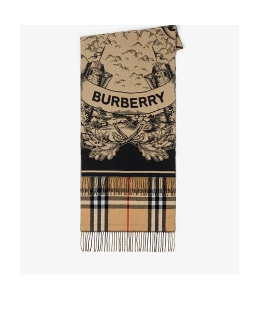 Burberry White Jacquard Reversible Fringed-Edge Scarf