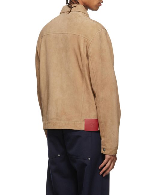 424 Natural Button-Up Leather Jacket for men