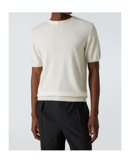 arch4 White Ribbed Round-Neck Sweater for men