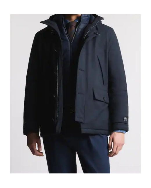 Fay Blue Hooded Parka Coat for men