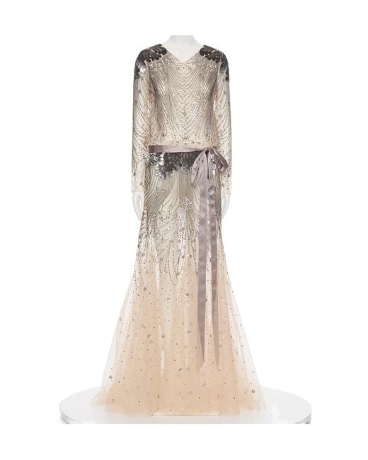 Valentino Natural Long-Sleeved Dress