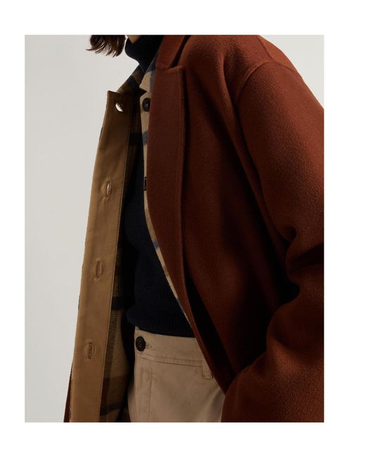 Woolrich Brown Wool Belted Coat