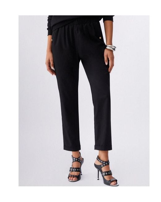 Liu Jo Black Cuffed Elasticated Trousers