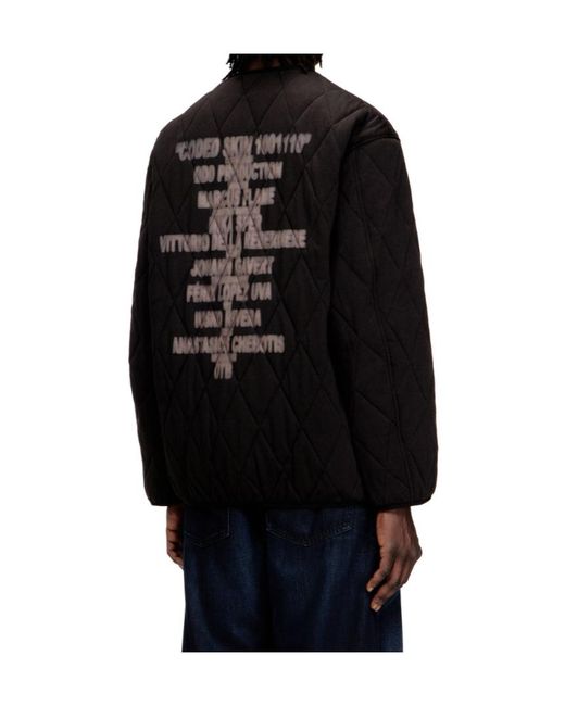 DIESEL Black Boys Quilted V-Neck Jacket for men