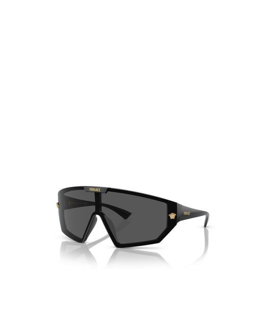 Versace Gray Medusa Horizon Shield-Frame Sunglasses for men