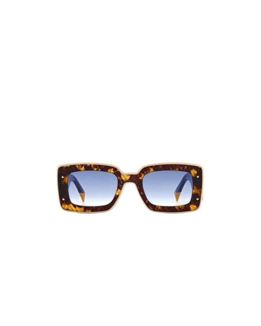 Missoni Blue Tortoiseshell Rectangular Sunglasses