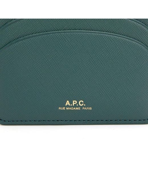 A.P.C. Green Demi-Lune Leather Cardholder