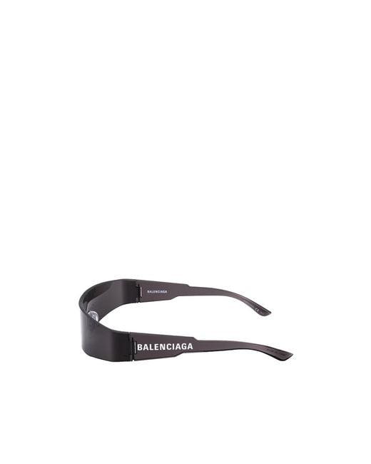 Balenciaga White Eyewear Shield Frame Sunglasses for men