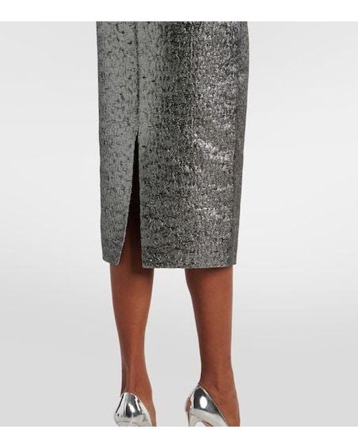 Emilia Wickstead Gray Lorelei Pencil Skirt