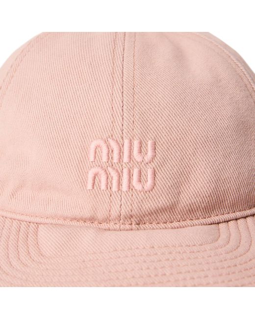 Miu Miu Pink Solid Color Baseball Cap