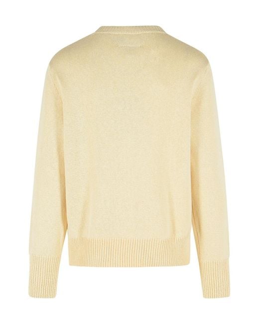 MM6 by Maison Margiela Yellow Numeric Printed Crewneck Jumper for men