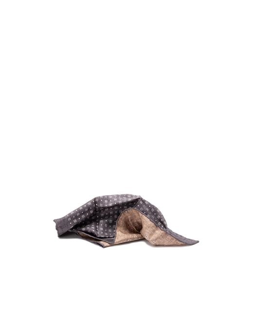 Brunello Cucinelli Brown Patterned Pocket Square Scarf for men