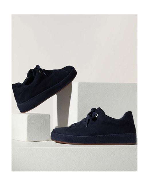 Loro Piana Blue Strap-Up Casual Sneakers