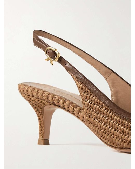 Gianvito Rossi Brown Marbella Pointed Toe Slingback Pumps