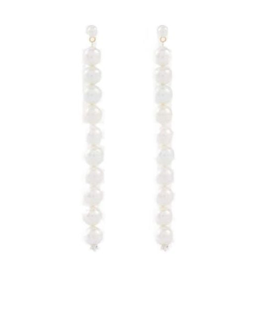 Magda Butrym White Pearl Earrings