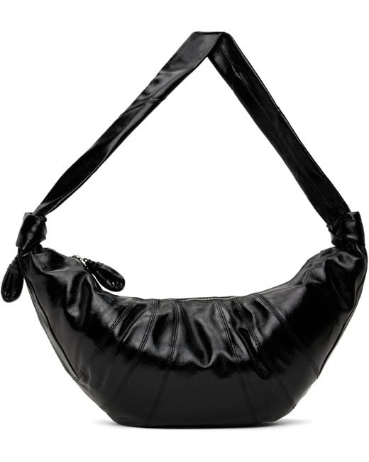 Lemaire Black Knot Detailed Large Croissant Shoulder Bag