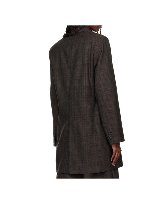 Our Legacy Black Queens Check-Pattern Blazer