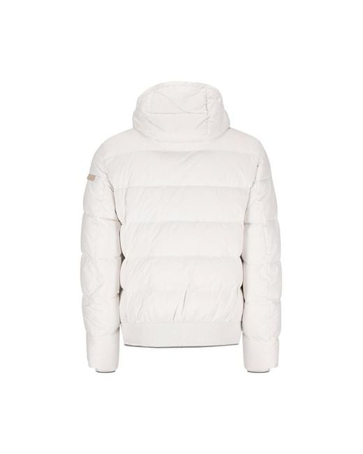 Moorer White Hooded Padded Jacket for men