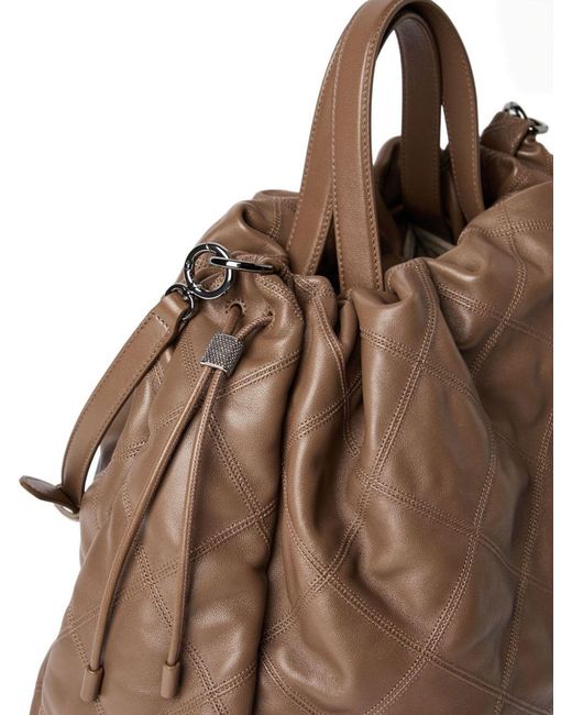 Brunello Cucinelli Brown Mellow Large Tote Bag