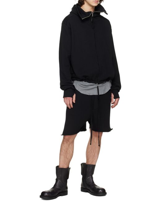Thom Krom Black Strap Bermuda Shorts for men