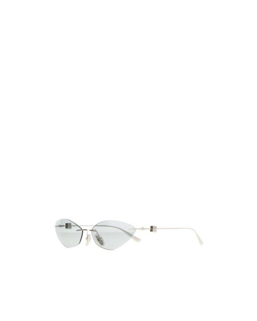 Balenciaga White Geometric Sunglasses