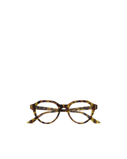 Gucci Metallic Eyewear Round Frame Glasses for men