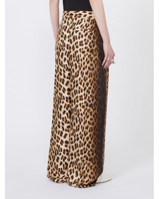 Sportmax Metallic Oblo Leopard Printed Pants