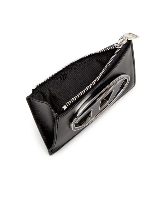 DIESEL Black 1Dr Zip Card Holder Wallet