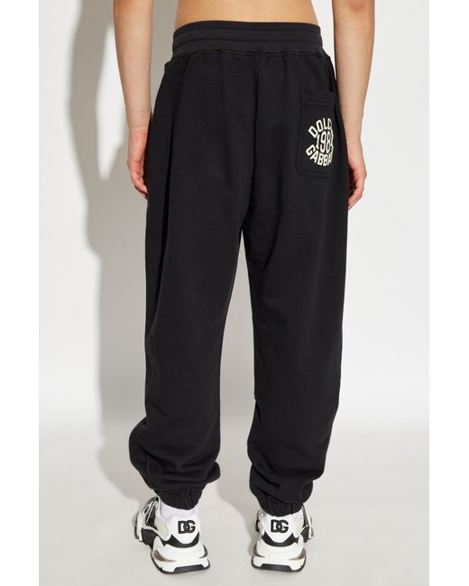 Dolce & Gabbana Black Logo Printed Sweatpants for men