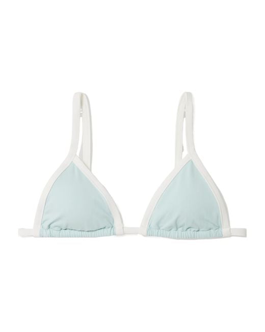 Marysia Swim Blue Porto Two-Tone Triangle Bikini Top