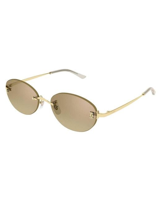 Cartier Metallic Oval Frame Sunglasses for men
