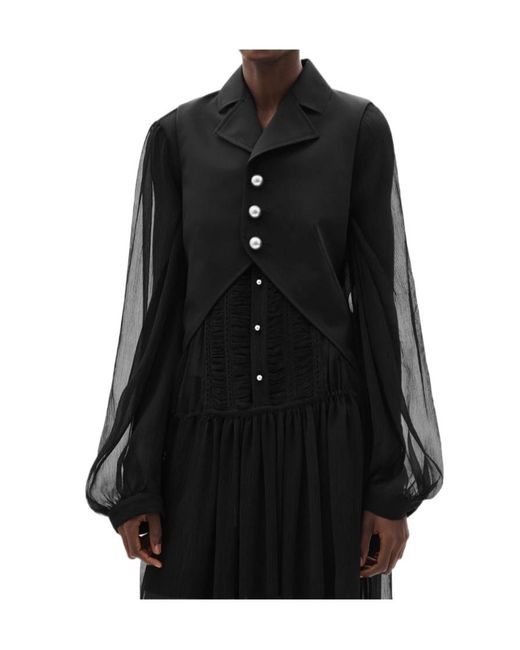 Ann Demeulemeester Black Lune Open-Front Waistcoat