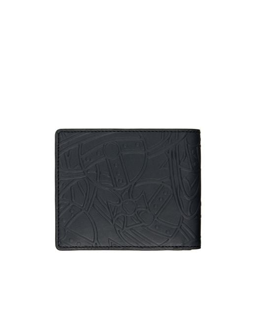 Vivienne Westwood Black Leather Bi-Fold Wallet for men